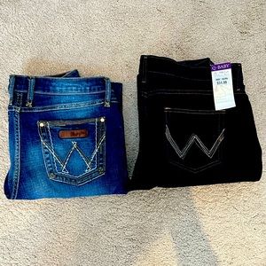 Wranglers Q Baby and Wrangler Bootcut, both pairs for $55